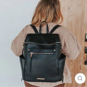 Poppy & Peonies Commuter Backpack - Black